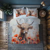 Highland Cow and Flowers 1