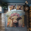 Highland Cow and Flowers 2
