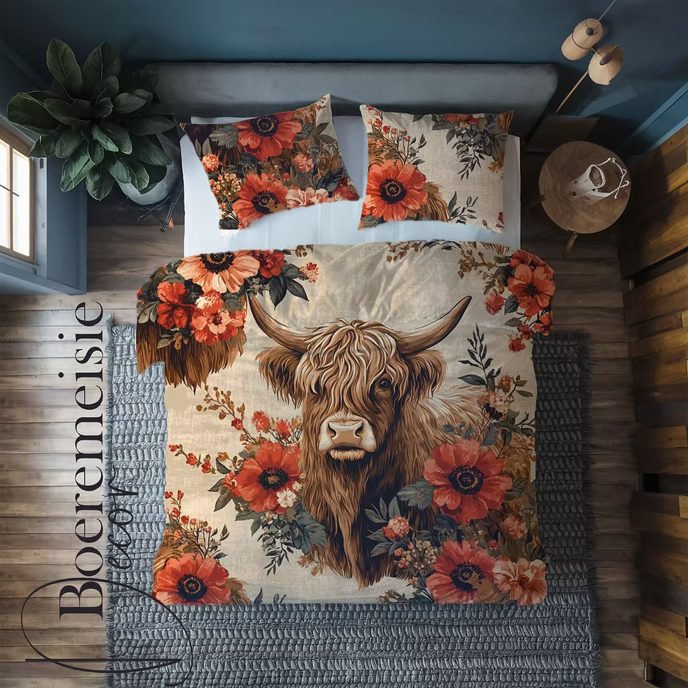 Highland Cow Flowers 3