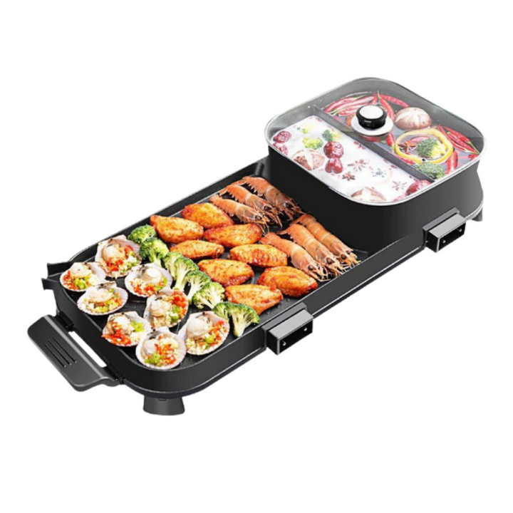 Multifunctional 2 in 1 Electric BBQ Grill With Hot Pot