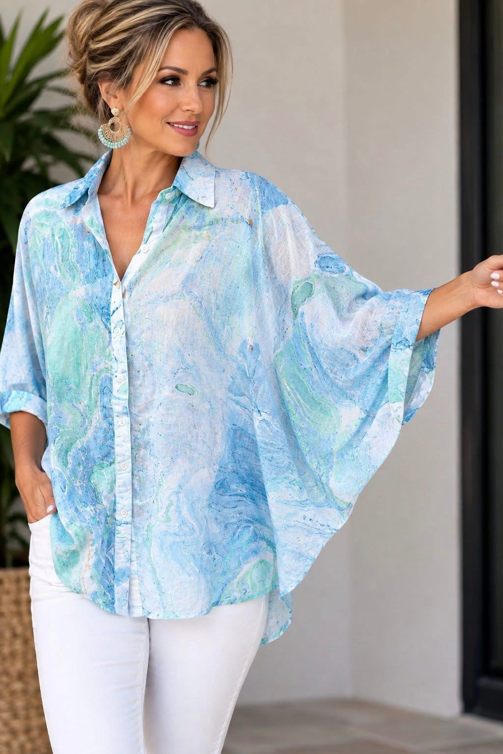 Made in Italy Marble Print Shirt