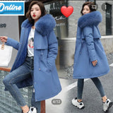 Ladies’ Long Water-Resistant Coat With Fluffy Hood
