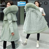 Ladies’ Long Water-Resistant Coat With Fluffy Hood