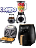 4-Slice Sandwich Maker, 2-In-1 Electric Glass Blender And 6L Air Fryer Combo