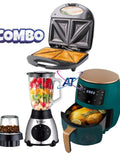 4-Slice Sandwich Maker, 2-In-1 Electric Glass Blender And 6L Air Fryer Combo