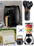 1.5L Electric Blender, 12 Piece Silicone Kitchen Utensil Set, 6L Air Fryer And 3 Piece Tray Set Combo