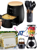 1.5L Electric Blender, 12 Piece Silicone Kitchen Utensil Set, 6L Air Fryer And 3 Piece Tray Set Combo