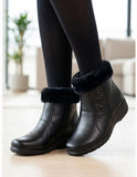 Ladies’ Three-Button Fleece-Lined Winter Boots