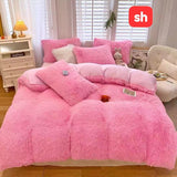 Three Piece Fluffy Comforter Set Queen