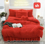 Three Piece Fluffy Comforter Set Queen