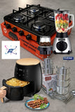 4-Plate Gas Stove, 20 Piece Aluminum Pot Set, 1.5L Blender And 6L Air Fryer Combo