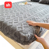 Geometric Pattern Three Piece Mattress Protector - Queen Size