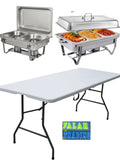 Two Cheffing Dishes And Foldable Table Combo