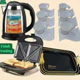 Tray Set, Tea Set, Sandwich Maker And Electric Kettle Combo