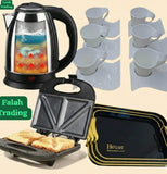 Tray Set, Tea Set, Sandwich Maker And Electric Kettle Combo