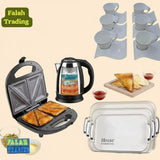 Tray Set, Tea Set, Sandwich Maker And Electric Kettle Combo
