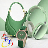 Handbag, Bluetooth Headphones And Watch Combo