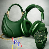 Handbag, Bluetooth Headphones And Watch Combo