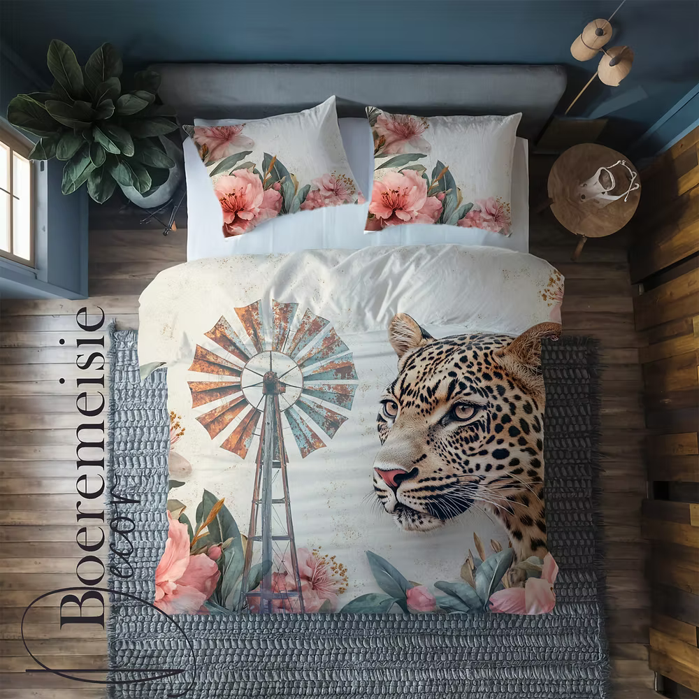 Leopard In Flower Farm Field