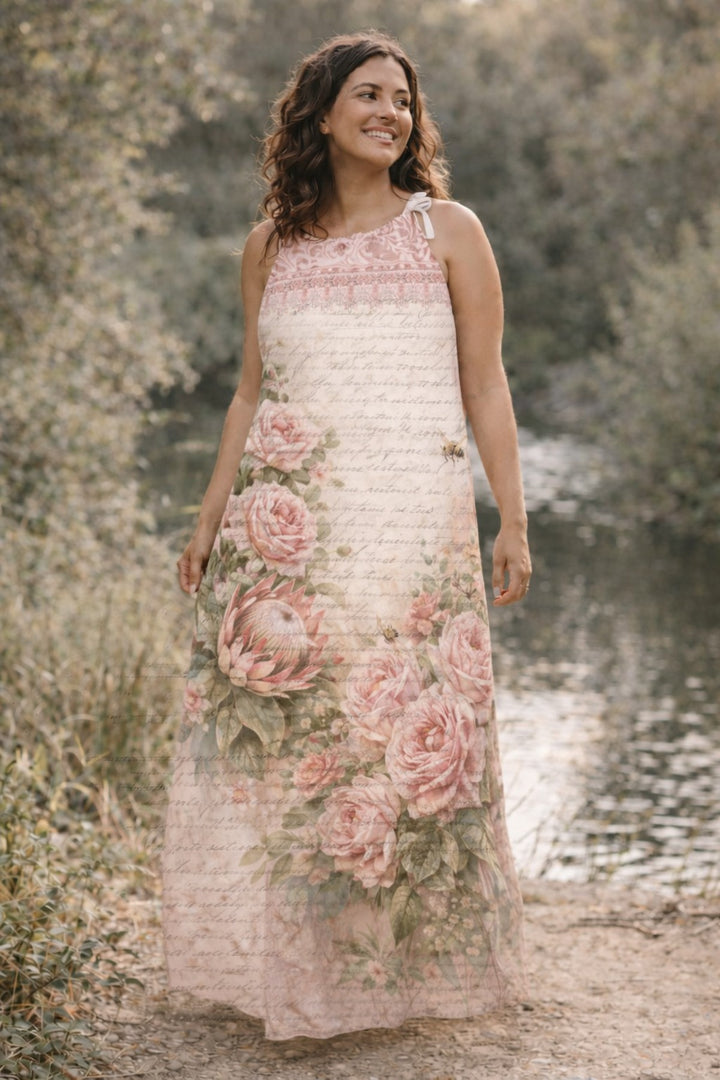 Protea love letter - Drawstring Dress