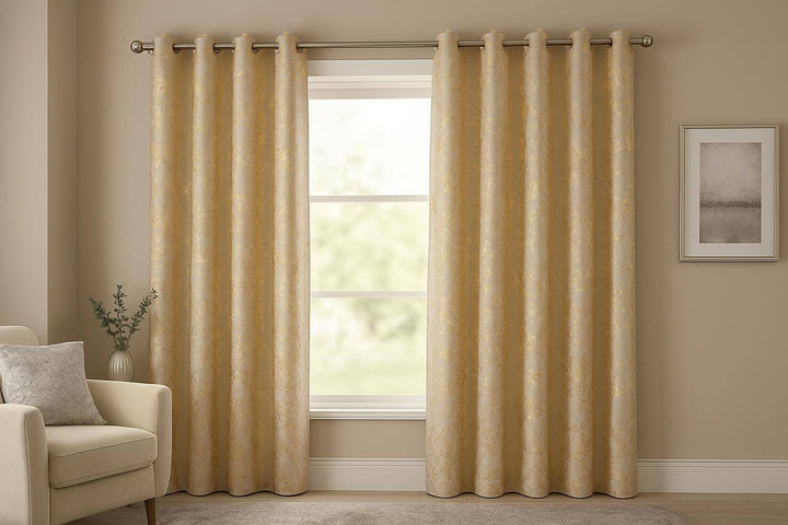 Marble Velvet Eyelet Curtains Size: 2.6 m x 2.4 m. Sold per drop.