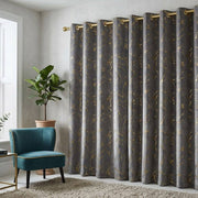 Marble Velvet Eyelet Curtains Size: 2.6 m x 2.4 m. Sold per drop.