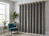 Marble Velvet Eyelet Curtains Size: 2.6 m x 2.4 m. Sold per drop.