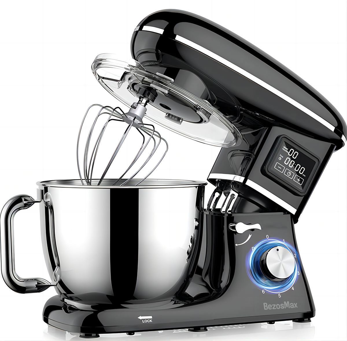 Bezosmax 1500W 3 in 1 Smart Display Stand Mixer 6.2L Stand Bowl 6-Speeds