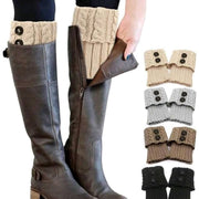1 Pair Women's Winter Warm Boot Cuffs, Crocheted Knitted Boot Socks Short Leg Warmers