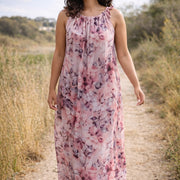 Pink Peonies - Drawsting Dress