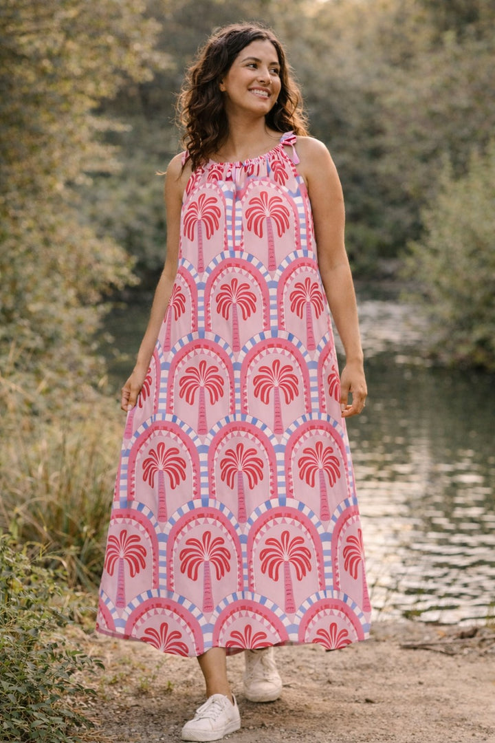 Boho Pink - Drawstring Dress