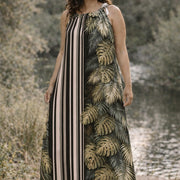 Fern stripes - Drawstring Dress