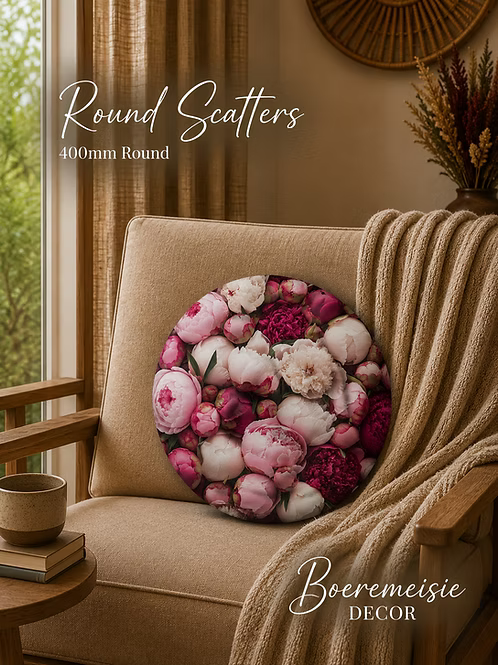 Peonies - Premium Mock linen with Foam Inner