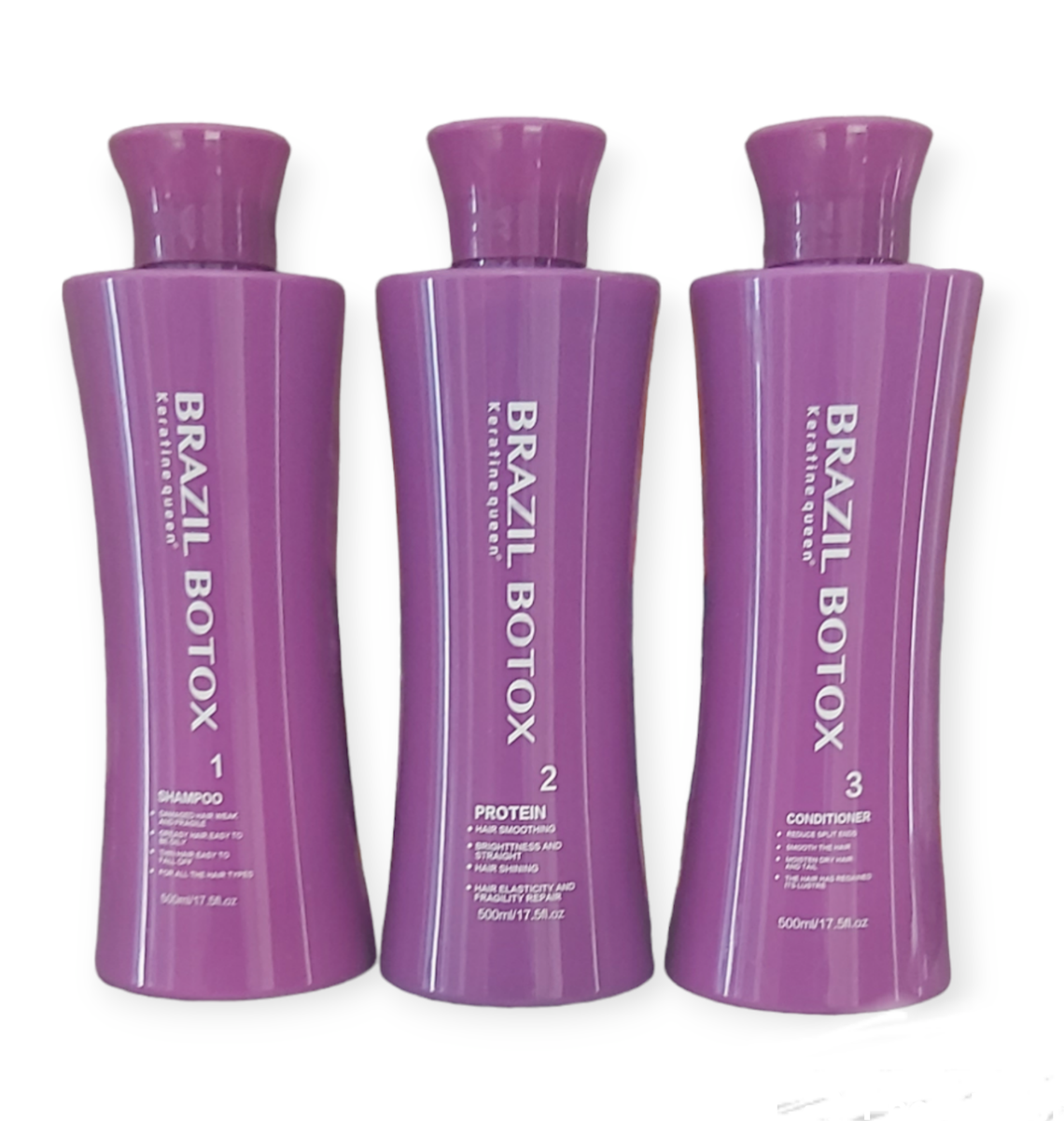 Keratin Queen BRAZIL BOTOX - 3 Pack (Step 1, 2, & 3) - 500ml