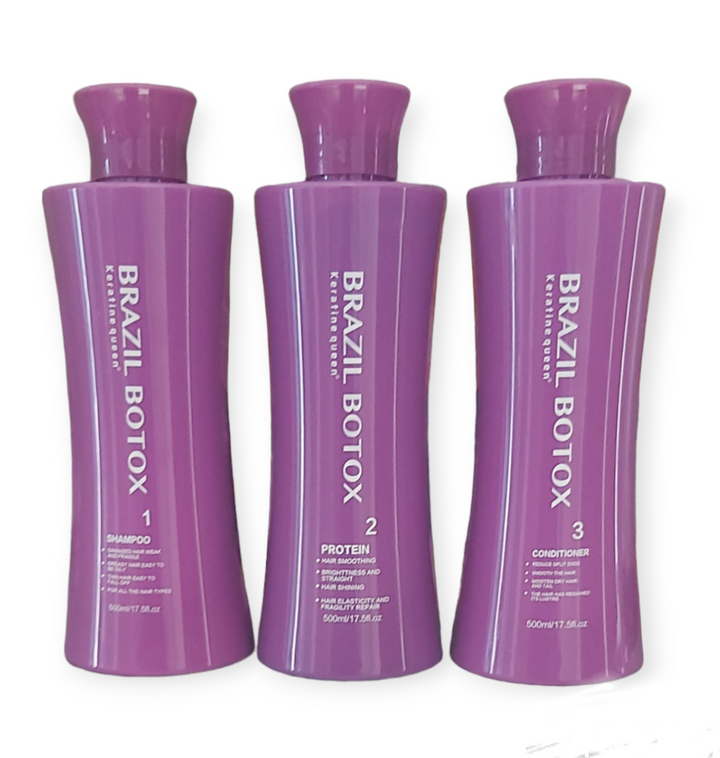 Keratin Queen BRAZIL BOTOX - 3 Pack (Step 1, 2, & 3) - 500ml