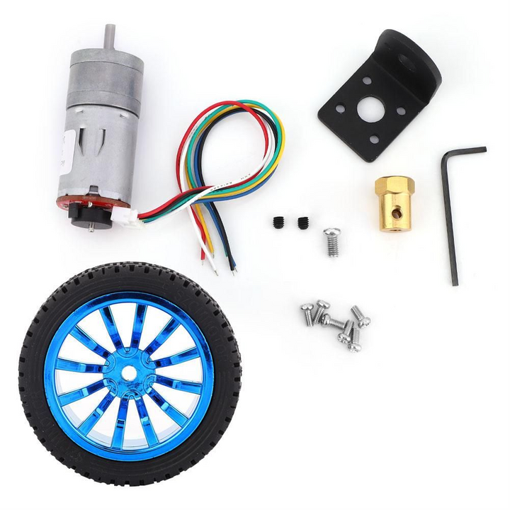 DIY Smart Car Robot Kit: 12V 60RPM Encoder Motor with 65mm Wheel Bracket