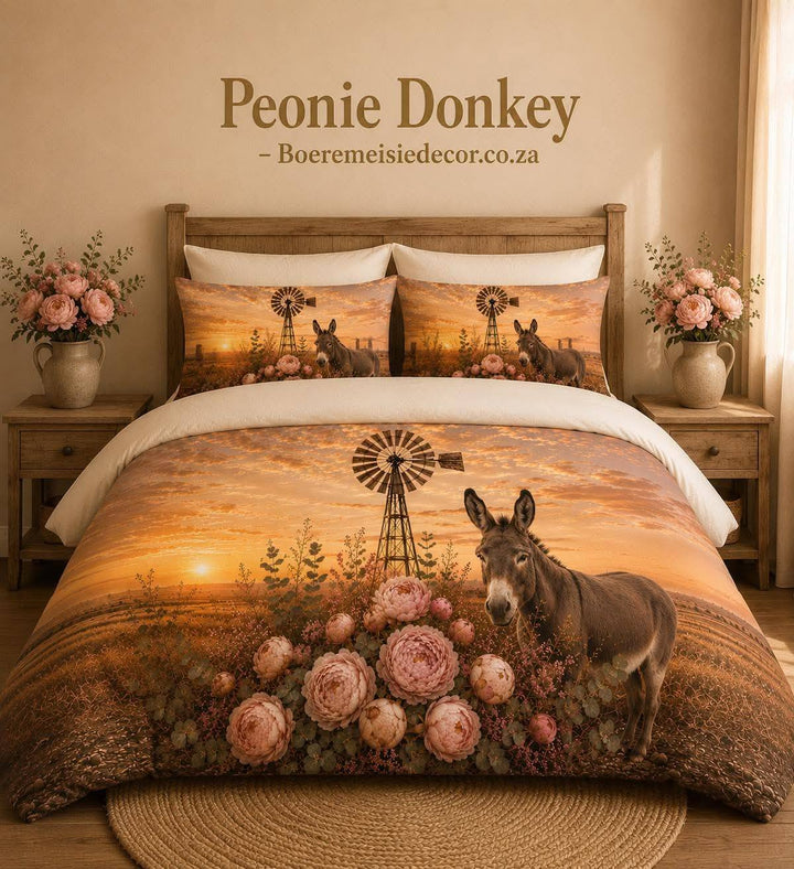 Pink Peony Donkey - Comforter