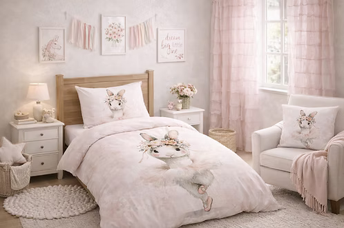 Pink Bunny Duvet Set