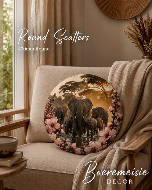 Pretty Wild Elephants - Premuim Mocklinen with Foam Inner