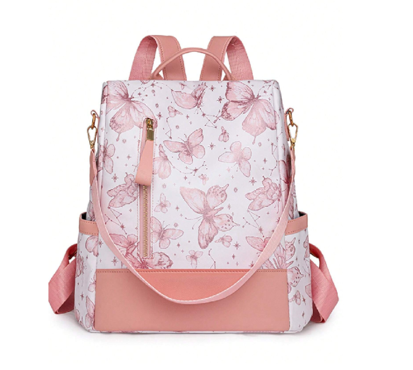 Fashionable Printed Anti-Theft Backpack With Large Capacity, Versatile Travel Casual Bag For Women