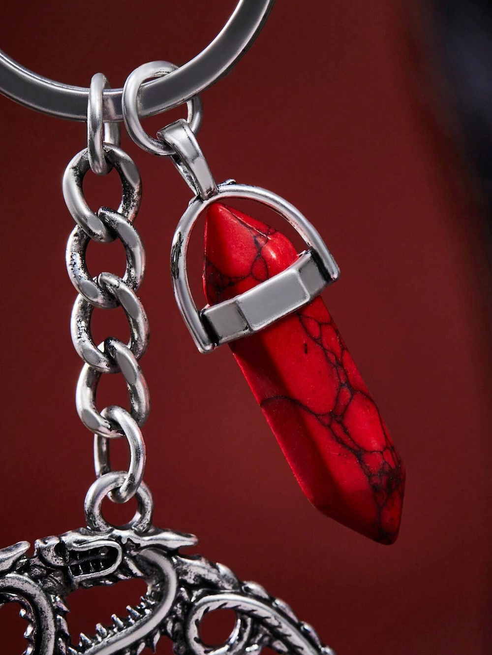 Game of Thrones X SHEIN Zinc Alloy Vintage Metal Bag Charm And Keychain, Dragon Pendant