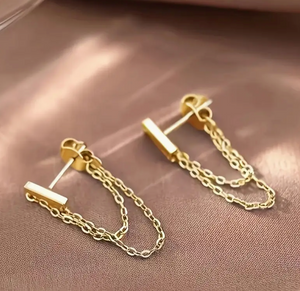 1 Pair Of Japanese And Korean Style Fashion Personality Chain Tassel Earrings