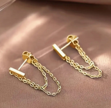 1 Pair Of Japanese And Korean Style Fashion Personality Chain Tassel Earrings