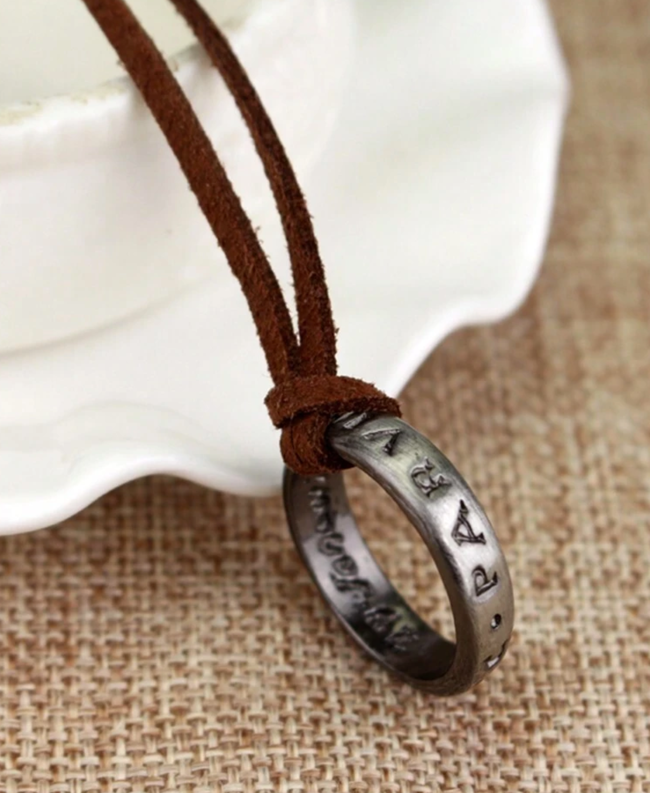 rongji jewelry Uncharted 4 Nathan Drake Ring Necklace Adjustable Leather Chain Necklace For Women Men