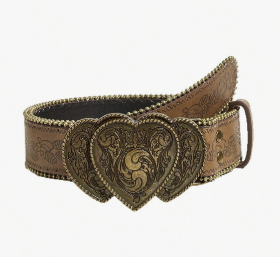 1pc Bohemian Floral Print Metallic Trim Vintage Belt, Suitable For All Seasons