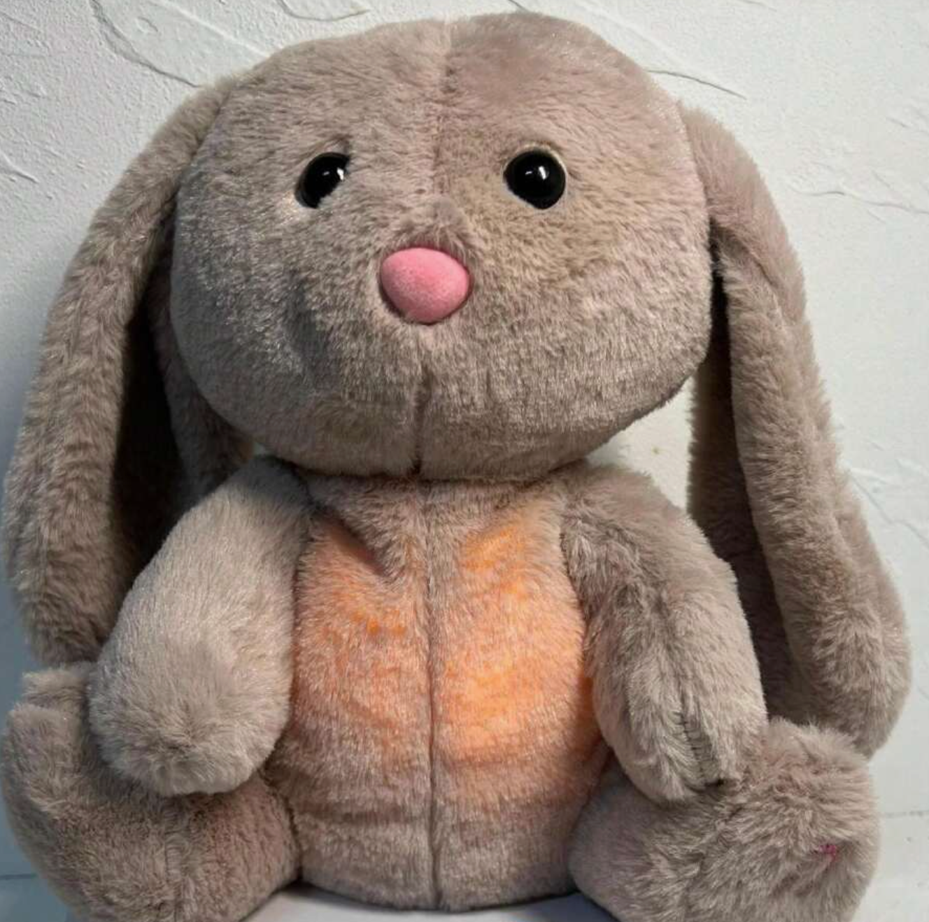 Christmas Decoration 1pc Cute Plush Doll Breathing Rabbit With Light & Sound Effects