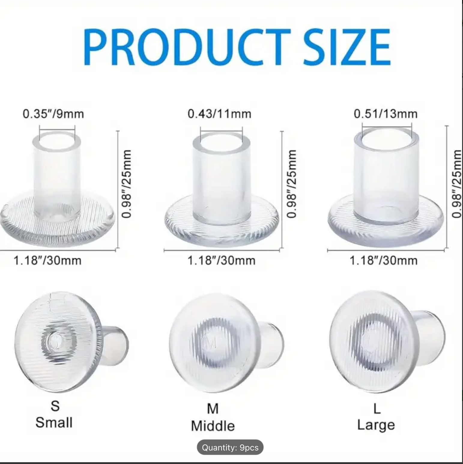 Heel Protectors, Heel Stoppers, Heel Caps for Uneven Floors, Suitable for Weddings And Formal Occasions, (3 Pairs Each of Small, Medium And Large)