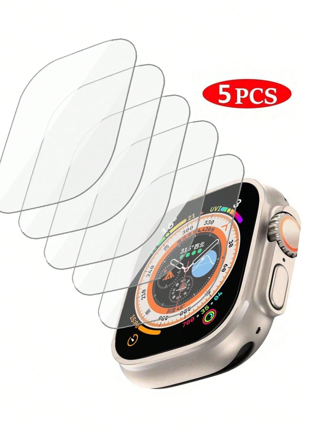 5pcs Apple Watch Screen Protector, Compatible With Apple Watch Ultra 2/Ultra 49mm, Apple Watch Series 10(42mm),