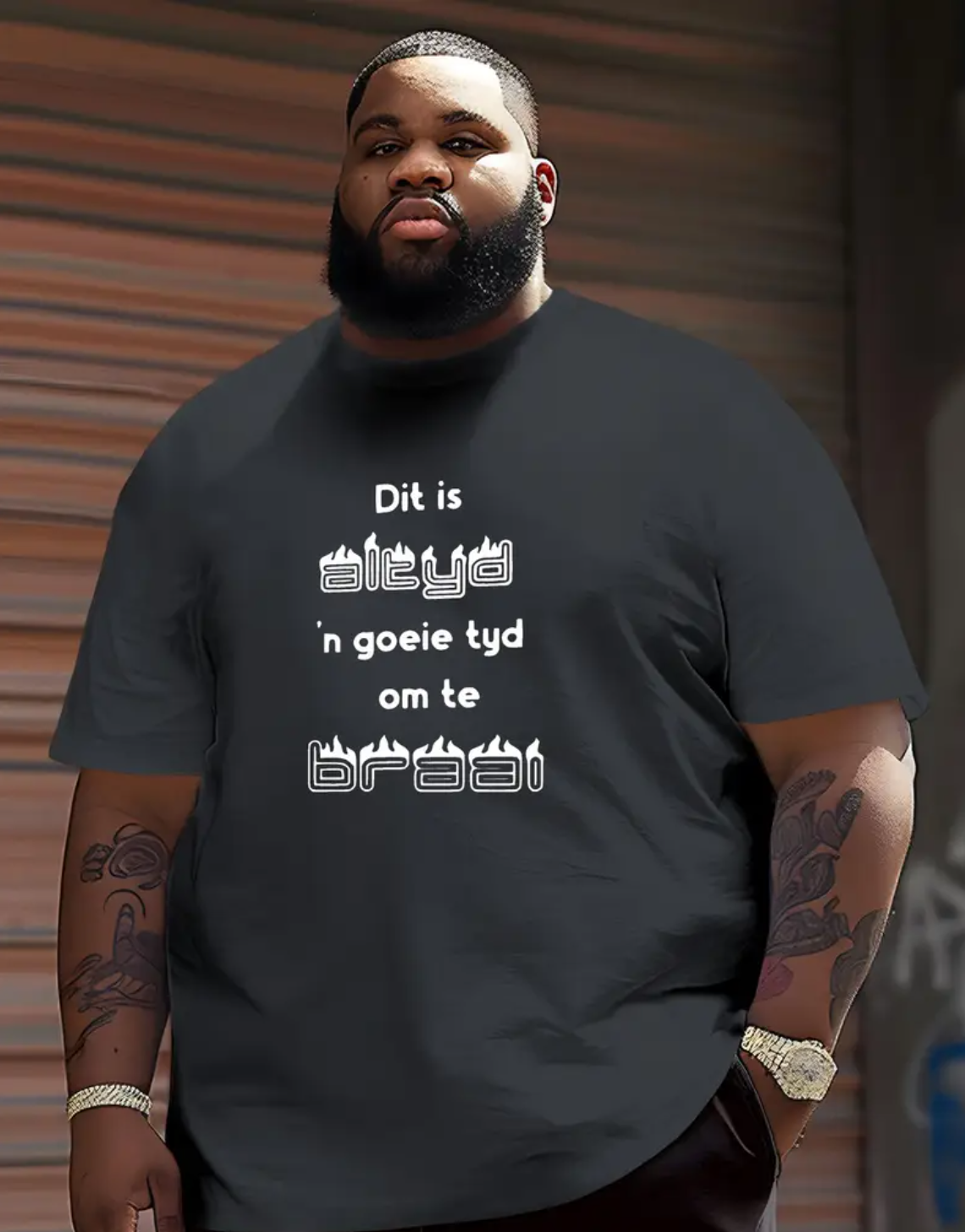Funny Humorous Afrikaans Men'S Casual Grew Neck Short Sleeve T-Shirt For Summer, Plus Size