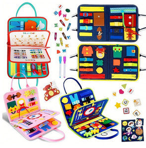 1pc 25-IN-1 Busy Board Montessori Toy,Develop Fine Motor Skills & Sensory Development,Perfect Travel Toy Fo